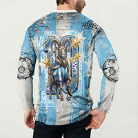El Diez Argentina GOAT 10 Football Button Sweatshirt Goat Mascot King Crown Graffiti Art
