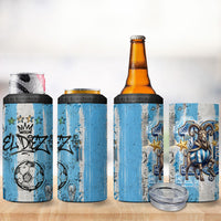 El Diez Argentina GOAT 10 Football 4 in 1 Can Cooler Tumbler Goat Mascot King Crown Graffiti Art