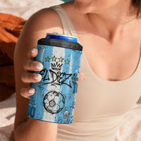 El Diez Argentina GOAT 10 Football 4 in 1 Can Cooler Tumbler Goat Mascot King Crown Graffiti Art