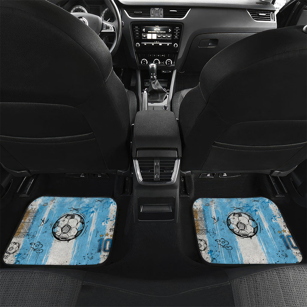 El Diez Argentina GOAT 10 Football Car Mats Goat Mascot King Crown Graffiti Art