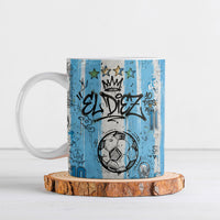 El Diez Argentina GOAT 10 Football Ceramic Mug Goat Mascot King Crown Graffiti Art