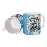 El Diez Argentina GOAT 10 Football Ceramic Mug Goat Mascot King Crown Graffiti Art