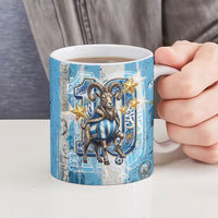 El Diez Argentina GOAT 10 Football Ceramic Mug Goat Mascot King Crown Graffiti Art