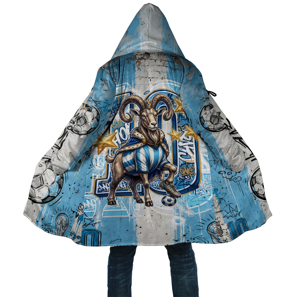 El Diez Argentina GOAT 10 Football Cloak Goat Mascot King Crown Graffiti Art