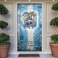 El Diez Argentina GOAT 10 Football Door Cover Goat Mascot King Crown Graffiti Art
