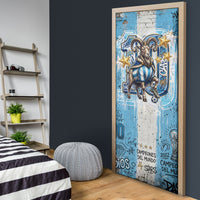 El Diez Argentina GOAT 10 Football Door Cover Goat Mascot King Crown Graffiti Art