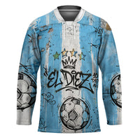 El Diez Argentina GOAT 10 Football Hockey Jersey Goat Mascot King Crown Graffiti Art