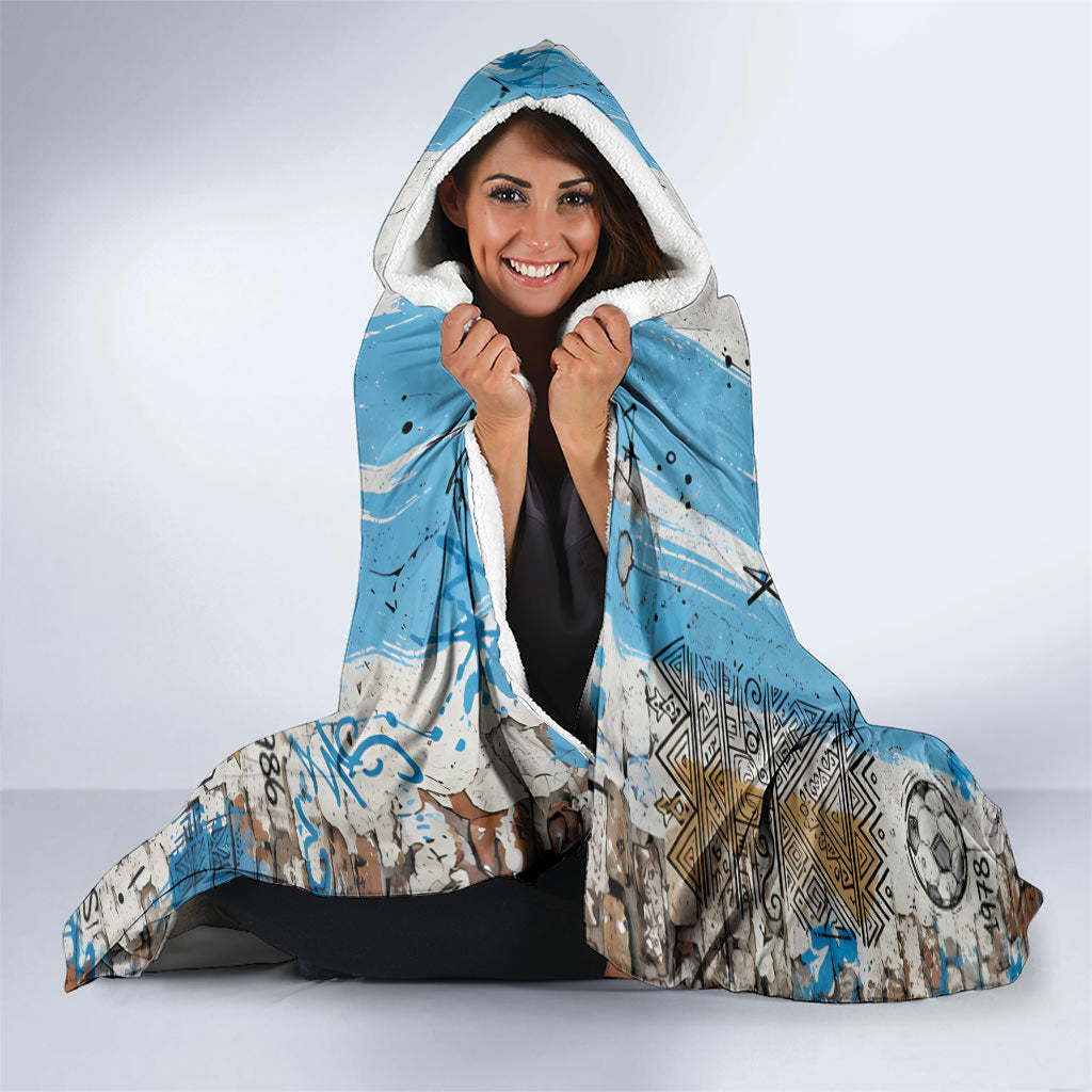 El Diez Argentina GOAT 10 Football Hooded Blanket Goat Mascot King Crown Graffiti Art