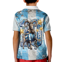 El Diez Argentina GOAT 10 Football Kid Polo Shirt Goat Mascot King Crown Graffiti Art