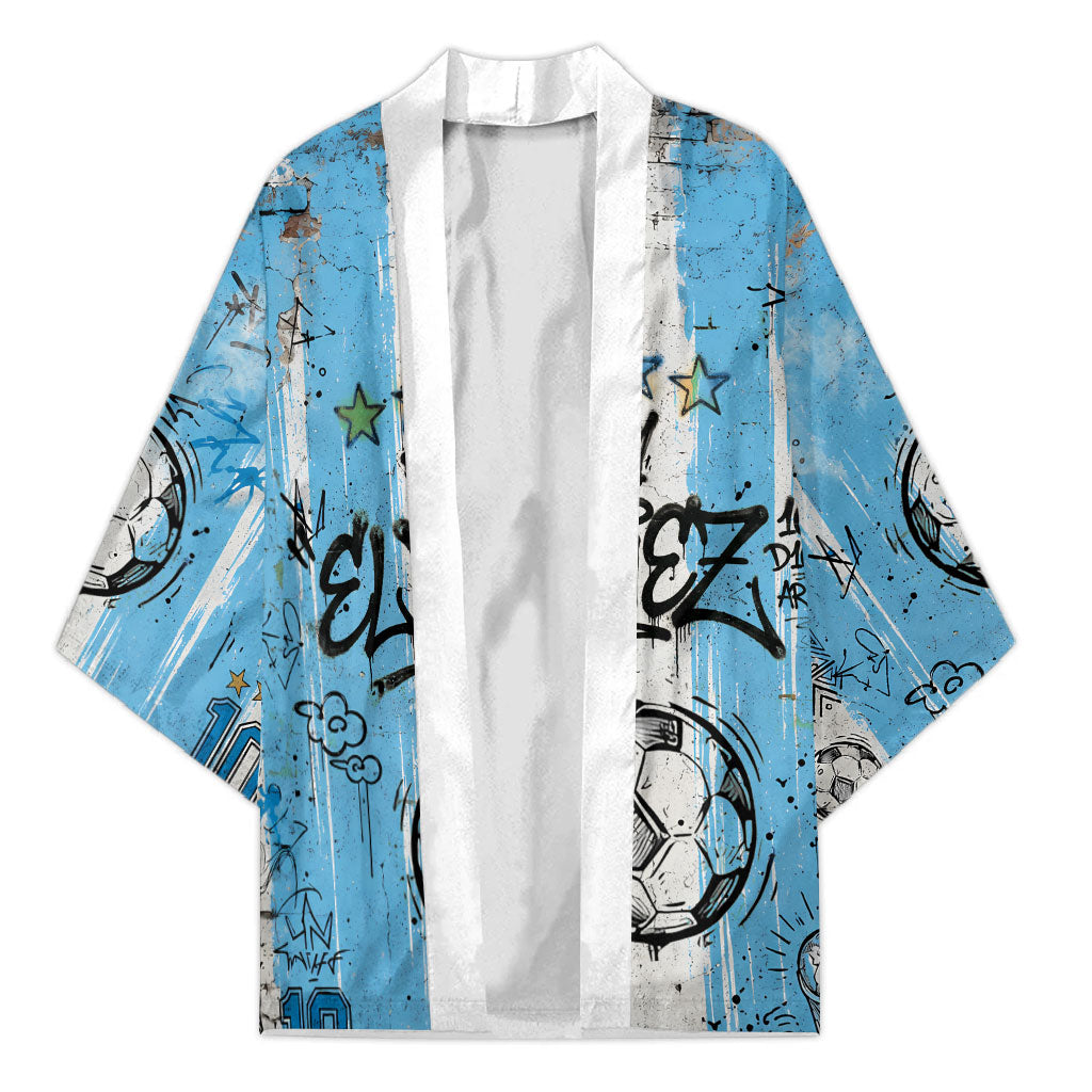 El Diez Argentina GOAT 10 Football Kimono Goat Mascot King Crown Graffiti Art