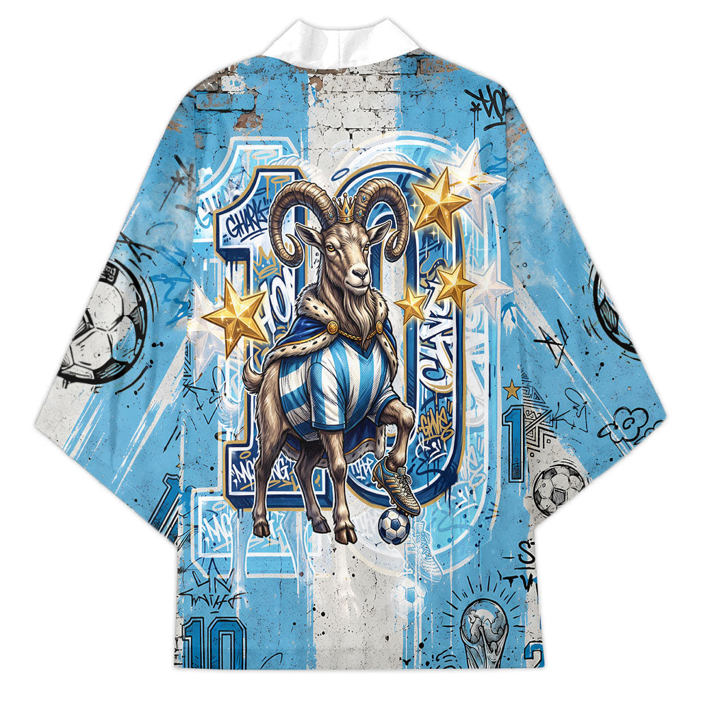 El Diez Argentina GOAT 10 Football Kimono Goat Mascot King Crown Graffiti Art