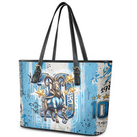 El Diez Argentina GOAT 10 Football Leather Tote Bag Goat Mascot King Crown Graffiti Art