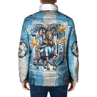 El Diez Argentina GOAT 10 Football Padded Jacket Goat Mascot King Crown Graffiti Art