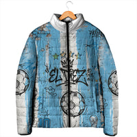 El Diez Argentina GOAT 10 Football Padded Jacket Goat Mascot King Crown Graffiti Art