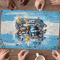 El Diez Argentina GOAT 10 Football Puzzle Goat Mascot King Crown Graffiti Art