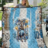 El Diez Argentina GOAT 10 Football Quilt Goat Mascot King Crown Graffiti Art