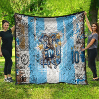 El Diez Argentina GOAT 10 Football Quilt Goat Mascot King Crown Graffiti Art