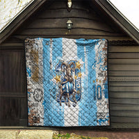 El Diez Argentina GOAT 10 Football Quilt Goat Mascot King Crown Graffiti Art