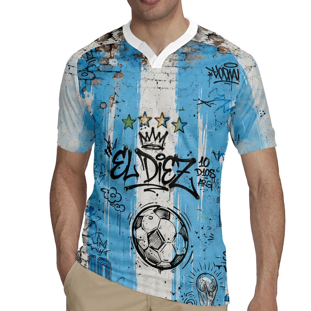 El Diez Argentina GOAT 10 Football Rugby Jersey Goat Mascot King Crown Graffiti Art
