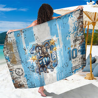 El Diez Argentina GOAT 10 Football Sarong Goat Mascot King Crown Graffiti Art
