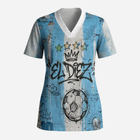 El Diez Argentina GOAT 10 Football Scrub Top Goat Mascot King Crown Graffiti Art