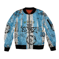 El Diez Argentina GOAT 10 Football Sleeve Zip Bomber Jacket Goat Mascot King Crown Graffiti Art