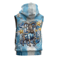 El Diez Argentina GOAT 10 Football Sleeveless Hoodie Goat Mascot King Crown Graffiti Art