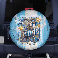 El Diez Argentina GOAT 10 Football Spare Tire Cover Goat Mascot King Crown Graffiti Art