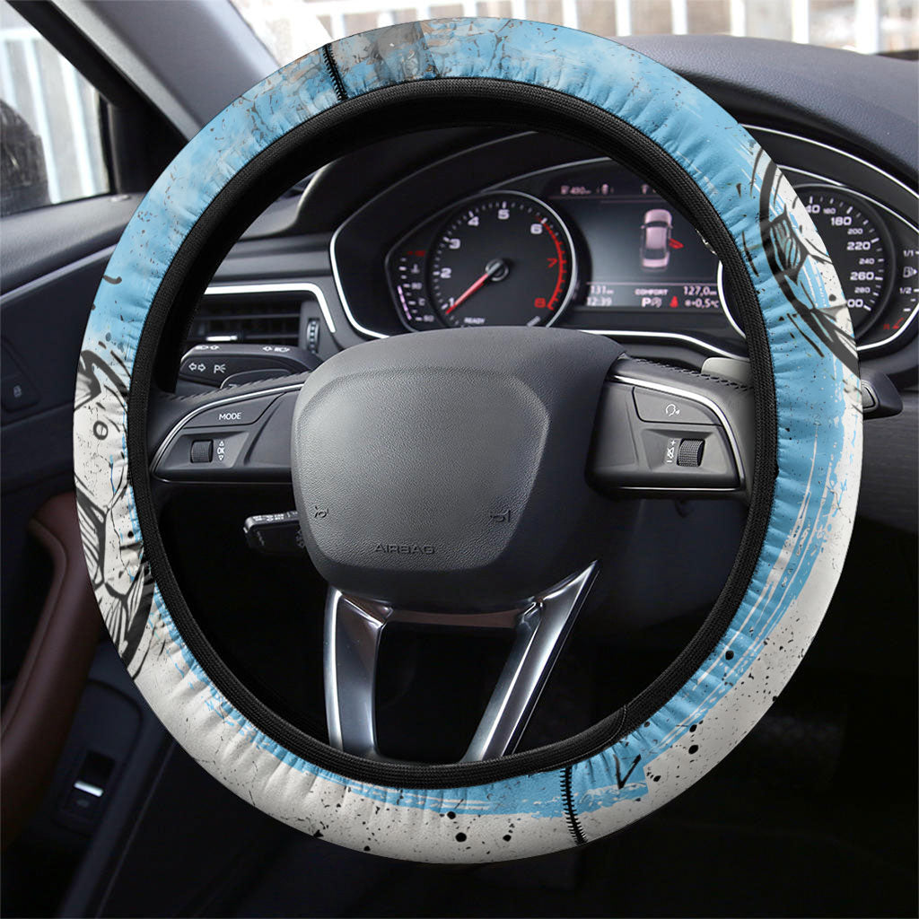 El Diez Argentina GOAT 10 Football Steering Wheel Cover Goat Mascot King Crown Graffiti Art