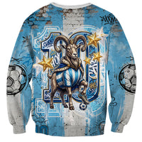 El Diez Argentina GOAT 10 Football Sweatshirt Goat Mascot King Crown Graffiti Art