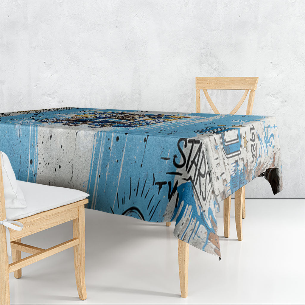 El Diez Argentina GOAT 10 Football Tablecloth Goat Mascot King Crown Graffiti Art