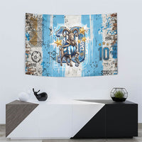 El Diez Argentina GOAT 10 Football Tapestry Goat Mascot King Crown Graffiti Art