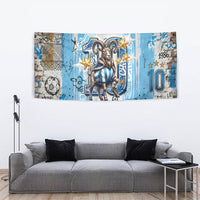 El Diez Argentina GOAT 10 Football Tapestry Goat Mascot King Crown Graffiti Art