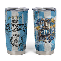 El Diez Argentina GOAT 10 Football Tumbler Cup Goat Mascot King Crown Graffiti Art