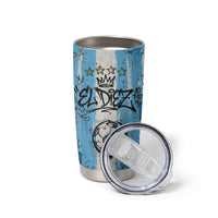 El Diez Argentina GOAT 10 Football Tumbler Cup Goat Mascot King Crown Graffiti Art