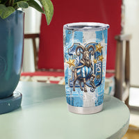 El Diez Argentina GOAT 10 Football Tumbler Cup Goat Mascot King Crown Graffiti Art