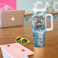 El Diez Argentina GOAT 10 Football Tumbler With Handle Goat Mascot King Crown Graffiti Art