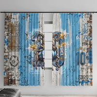 El Diez Argentina GOAT 10 Football Window Curtain Goat Mascot King Crown Graffiti Art