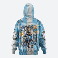 El Diez Argentina GOAT 10 Football Zip Hoodie Goat Mascot King Crown Graffiti Art