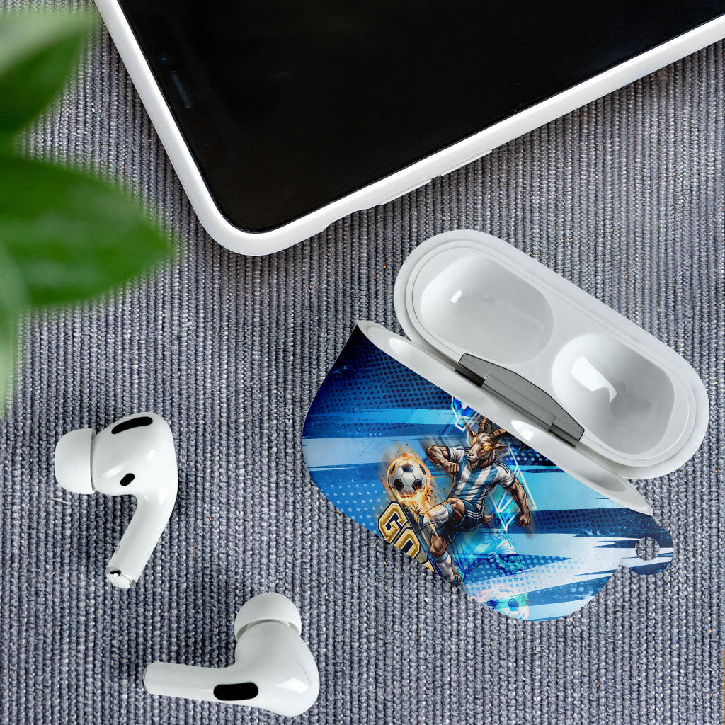 Argentina Football GOAT 10 Pride AirPods Case Power of the King - 4 Star Champions Mascot