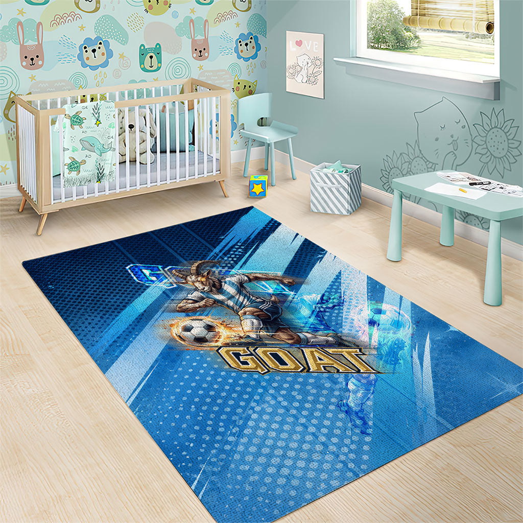 Argentina Football GOAT 10 Pride Area Rug Power of the King - 4 Star Champions Mascot