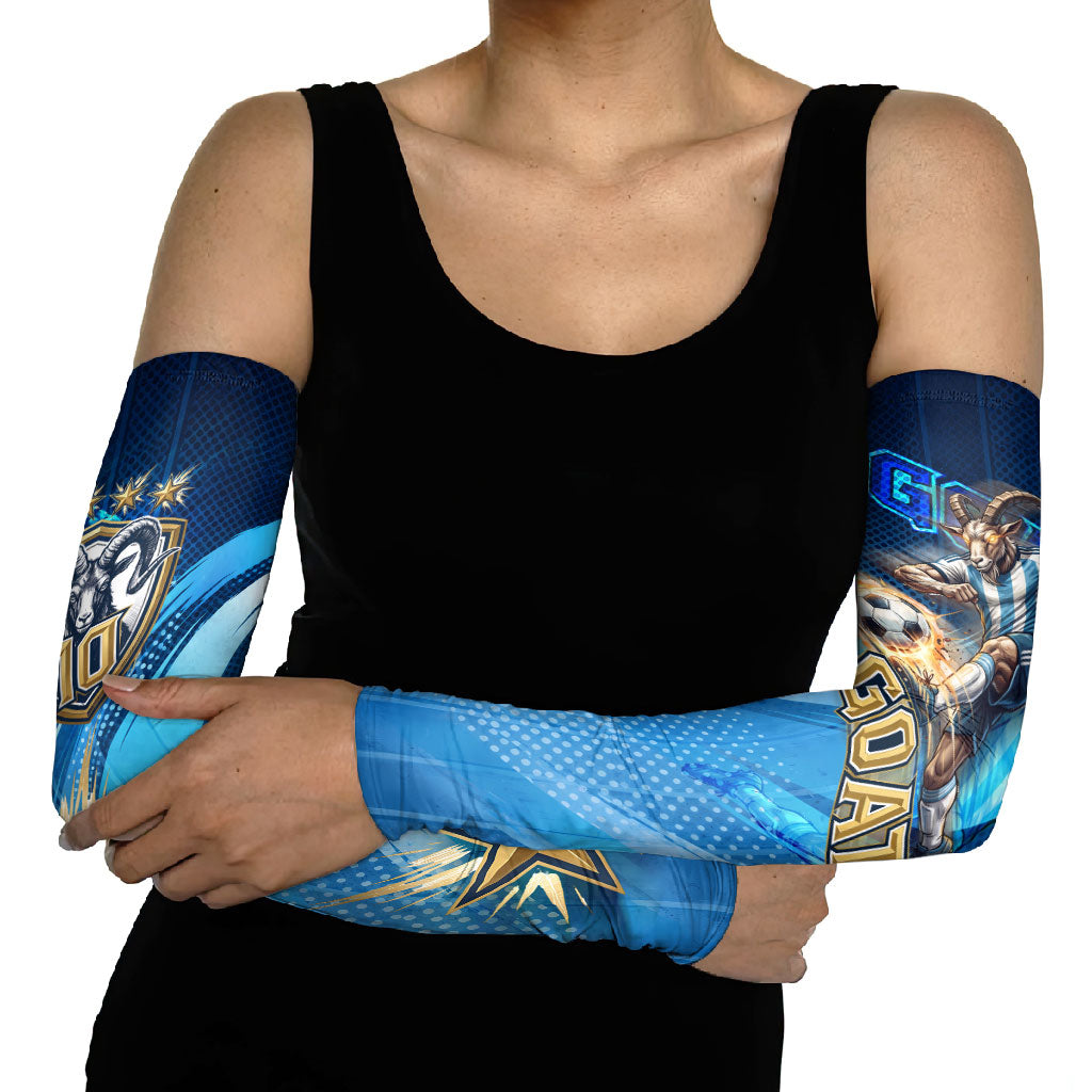 Argentina Football GOAT 10 Pride Arm Sleeves Power of the King - 4 Star Champions Mascot