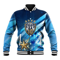 Argentina Football GOAT 10 Pride Baseball Jacket Power of the King - 4 Star Champions Mascot