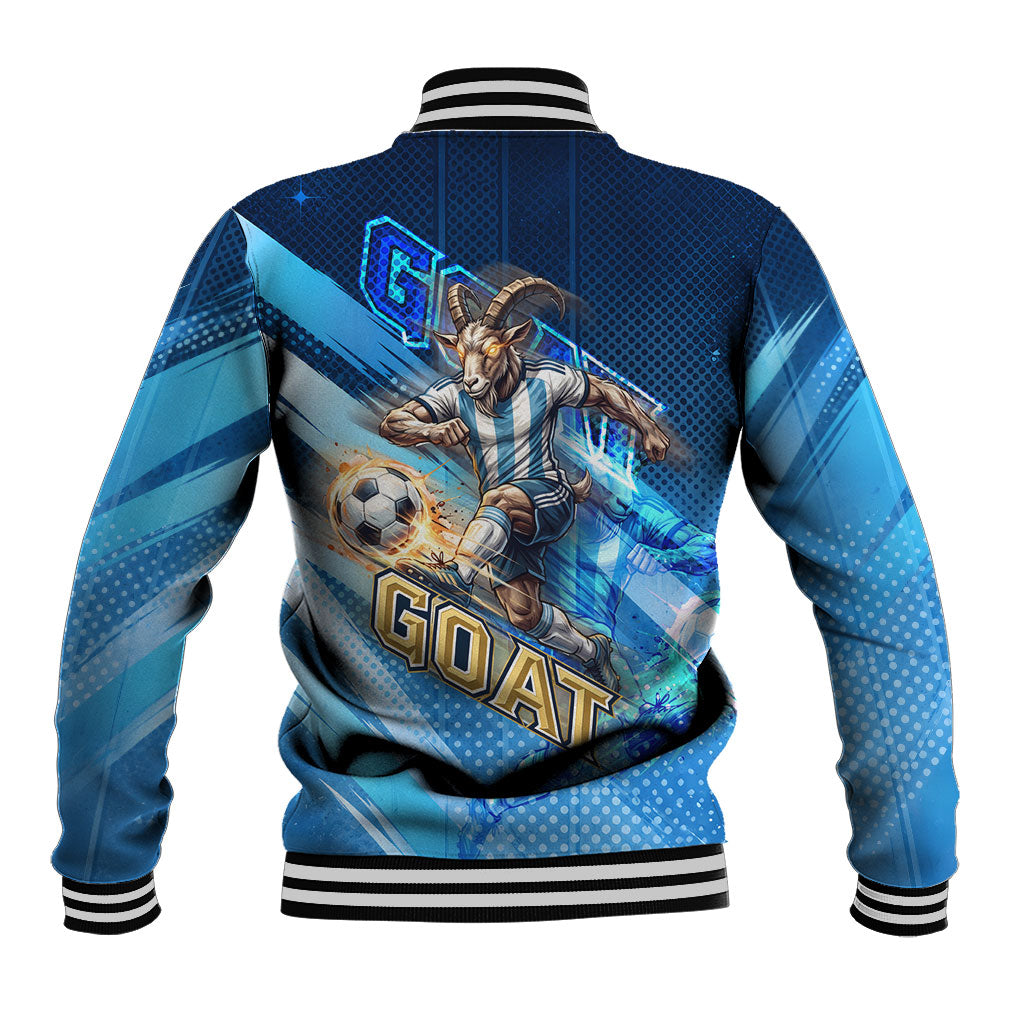 Argentina Football GOAT 10 Pride Baseball Jacket Power of the King - 4 Star Champions Mascot