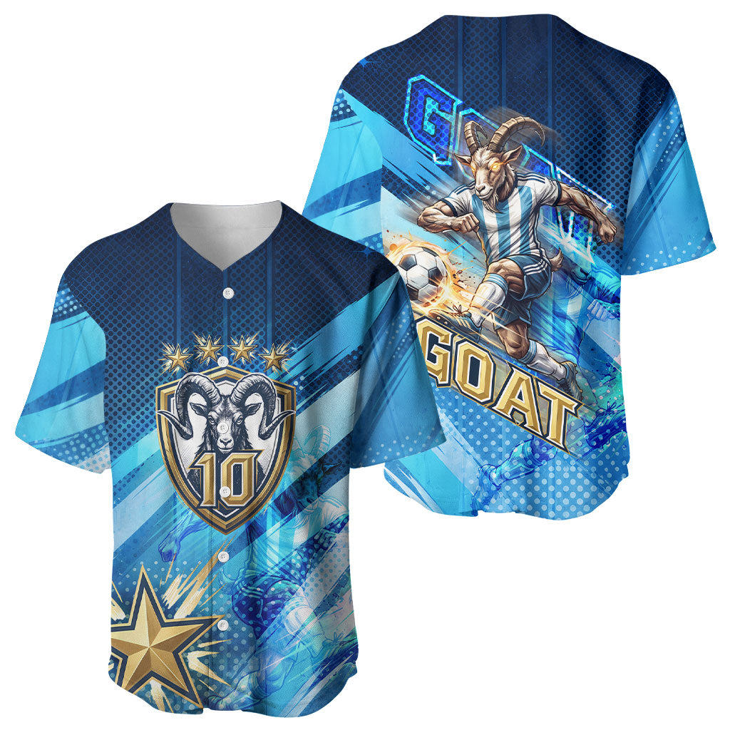Argentina Football GOAT 10 Pride Baseball Jersey Power of the King - 4 Star Champions Mascot