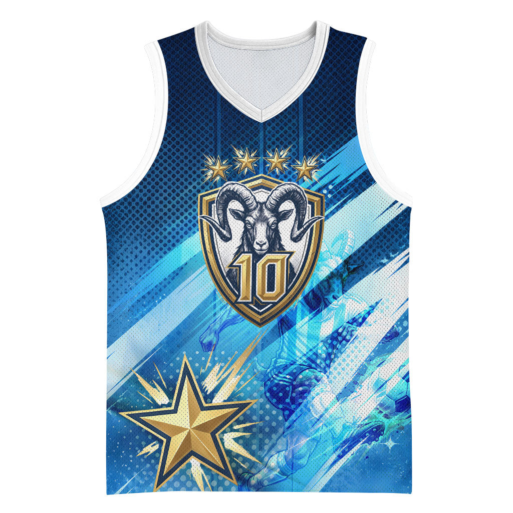 Argentina Football GOAT 10 Pride Basketball Jersey Power of the King - 4 Star Champions Mascot