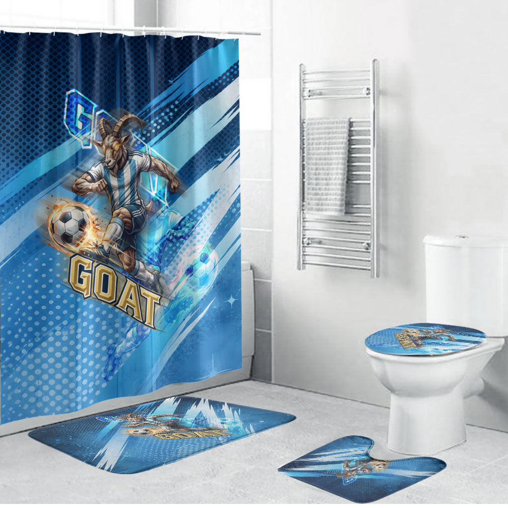 Argentina Football GOAT 10 Pride Bathroom Set Power of the King - 4 Star Champions Mascot