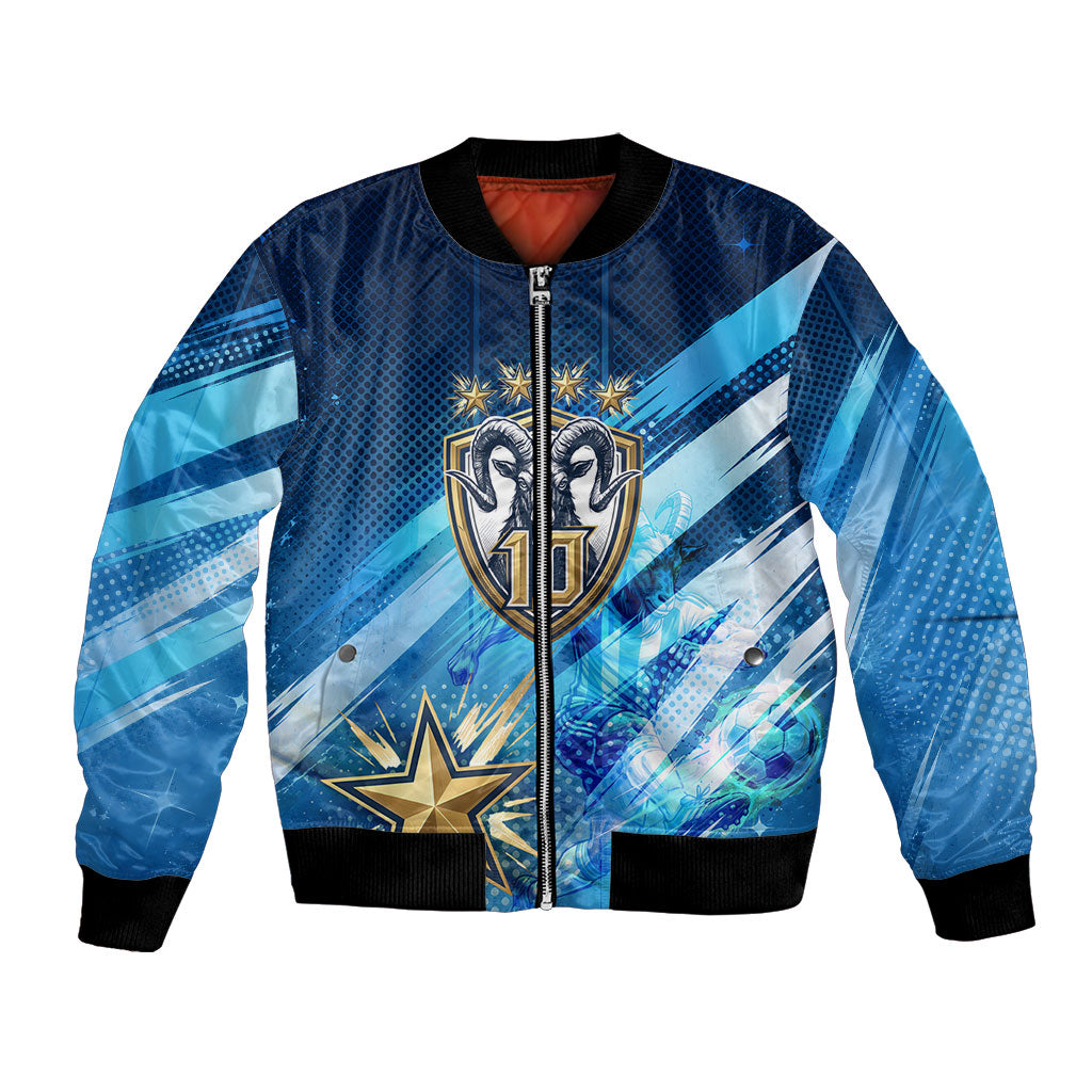 Argentina Football GOAT 10 Pride Bomber Jacket Power of the King - 4 Star Champions Mascot