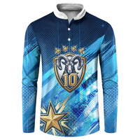 Argentina Football GOAT 10 Pride Button Sweatshirt Power of the King - 4 Star Champions Mascot
