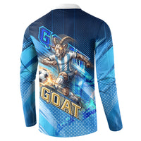 Argentina Football GOAT 10 Pride Button Sweatshirt Power of the King - 4 Star Champions Mascot